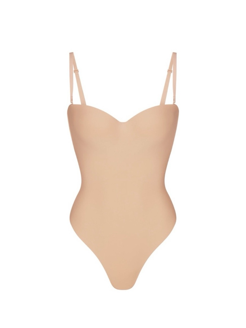 SKIMS Strapless Convertible Bodysuit in Nude Cream
